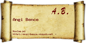 Angi Bence névjegykártya