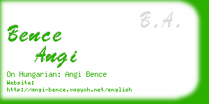 bence angi business card